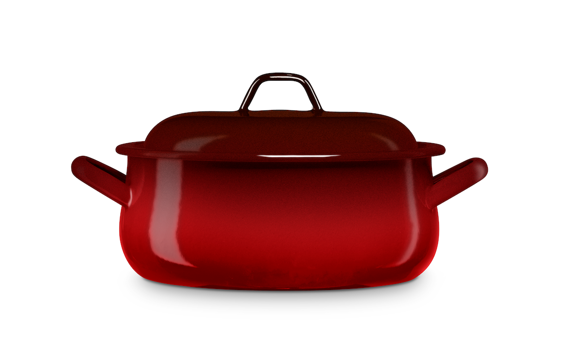 Cacerola Abombada de Acero Esmaltado Vitrificado